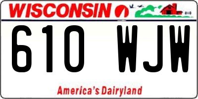 WI license plate 610WJW