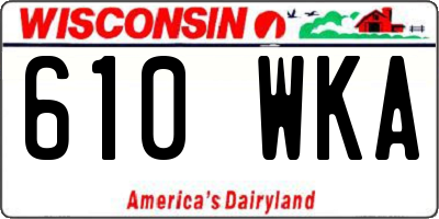 WI license plate 610WKA
