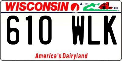 WI license plate 610WLK