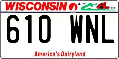 WI license plate 610WNL