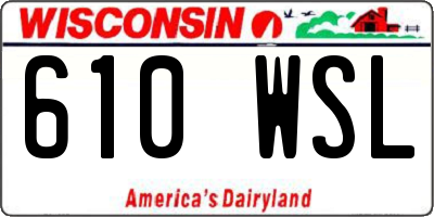 WI license plate 610WSL