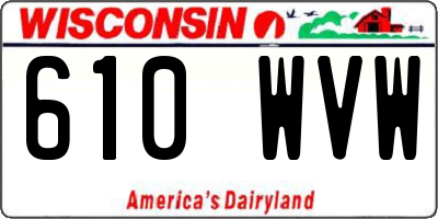 WI license plate 610WVW
