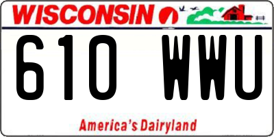 WI license plate 610WWU