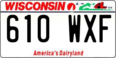 WI license plate 610WXF