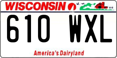 WI license plate 610WXL