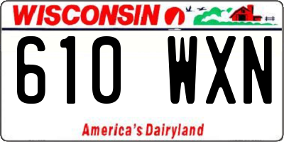 WI license plate 610WXN