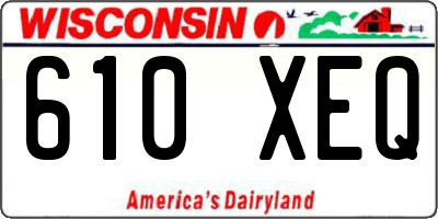 WI license plate 610XEQ