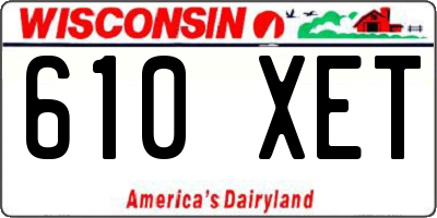 WI license plate 610XET