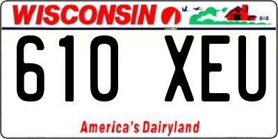 WI license plate 610XEU