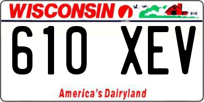 WI license plate 610XEV