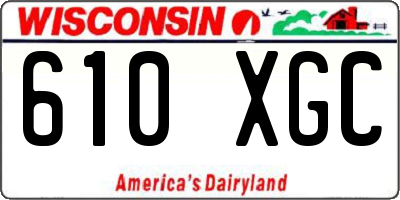 WI license plate 610XGC