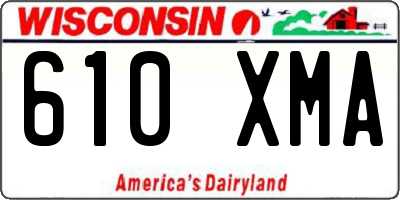 WI license plate 610XMA