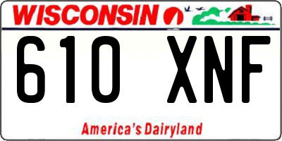 WI license plate 610XNF