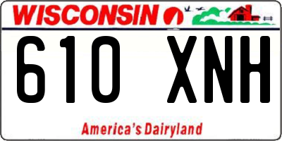 WI license plate 610XNH