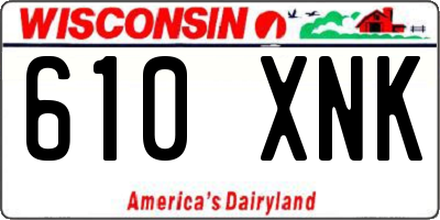 WI license plate 610XNK