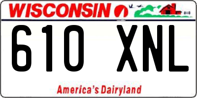 WI license plate 610XNL