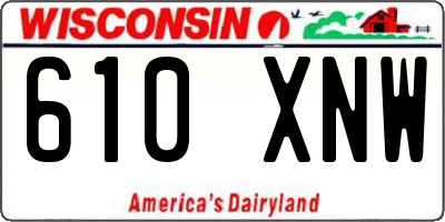 WI license plate 610XNW