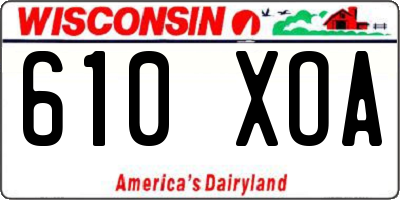 WI license plate 610XOA