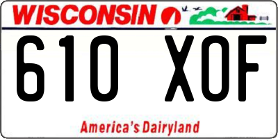 WI license plate 610XOF