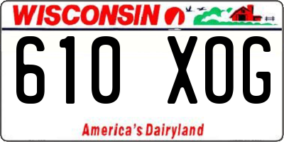 WI license plate 610XOG