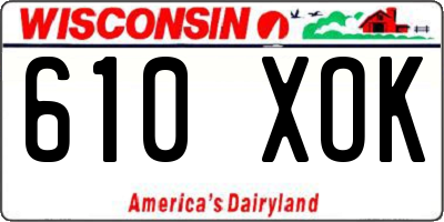 WI license plate 610XOK