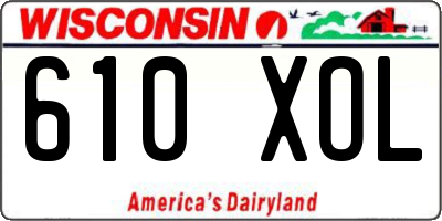 WI license plate 610XOL