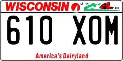 WI license plate 610XOM