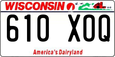 WI license plate 610XOQ