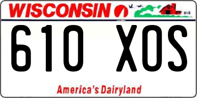 WI license plate 610XOS