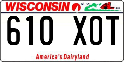 WI license plate 610XOT