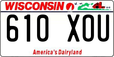 WI license plate 610XOU