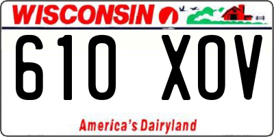 WI license plate 610XOV