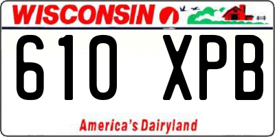 WI license plate 610XPB