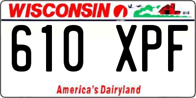 WI license plate 610XPF