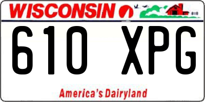 WI license plate 610XPG
