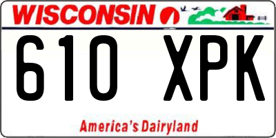 WI license plate 610XPK