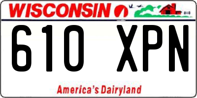 WI license plate 610XPN