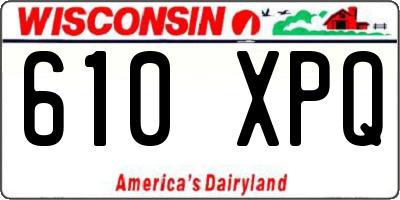 WI license plate 610XPQ