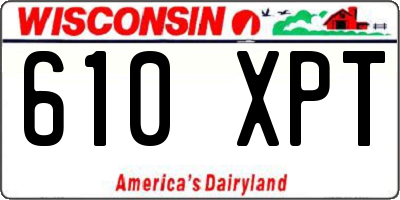 WI license plate 610XPT