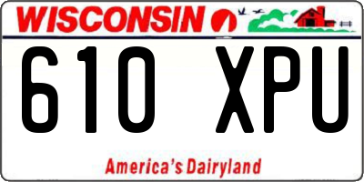 WI license plate 610XPU