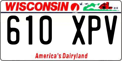 WI license plate 610XPV
