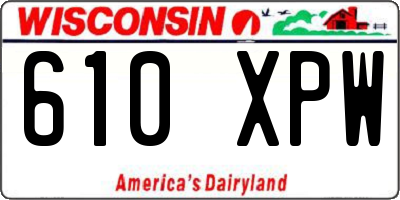 WI license plate 610XPW