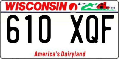 WI license plate 610XQF