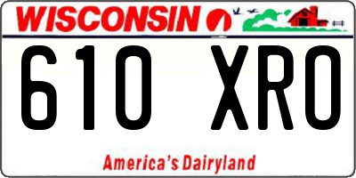 WI license plate 610XRO