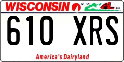 WI license plate 610XRS