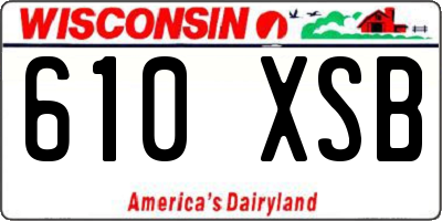 WI license plate 610XSB
