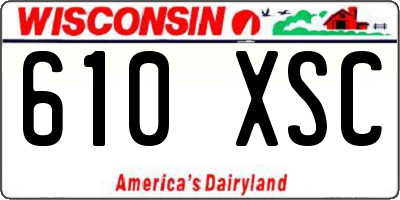 WI license plate 610XSC