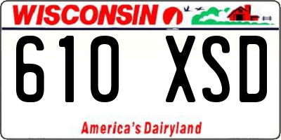 WI license plate 610XSD