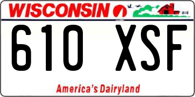 WI license plate 610XSF