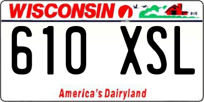 WI license plate 610XSL